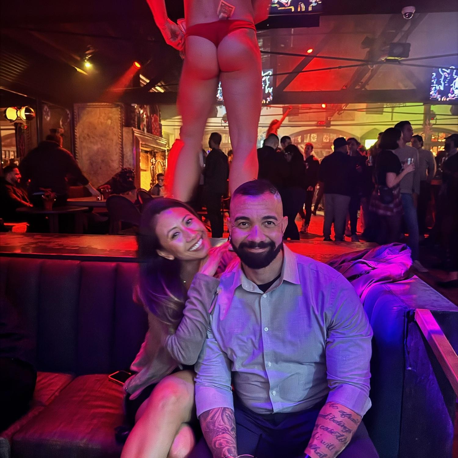 He said he wanted dinner and a show… so she delivered.