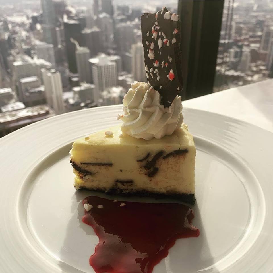 Ending with peppermint cheesecake, yum!