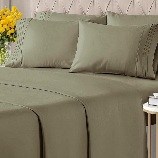 King 6 Piece Sheet Set - Breathable & Cooling Bed Sheets - Hotel Luxury Bed Sheets for Women, Men, Kids & Teens - Comfy Bedding w/ Deep Pockets & Easy Fit - Soft & Wrinkle Free - King Khaki Sheets
