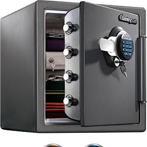 SentrySafe Waterproof and Fireproof Alloy Steel Digital Safe Box for Home with Code Button Keypad, 1.23 Cubic Feet, 17.8 x 16.3 x 19.3 Inches (exterior), SFW123GDC