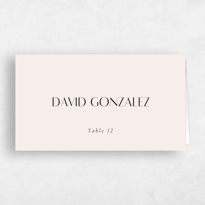 Beige Modern Wedding Place Card - Tatum