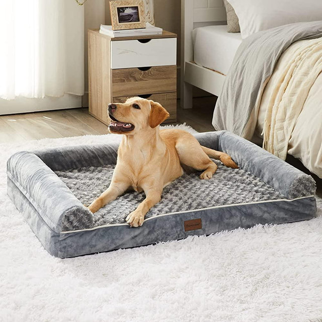 BFPETHOME Dog Beds for Large Dogs, Orthopedic Dog Bed for Medium Large Dogs, Egg- Foam Dog Crate Bed