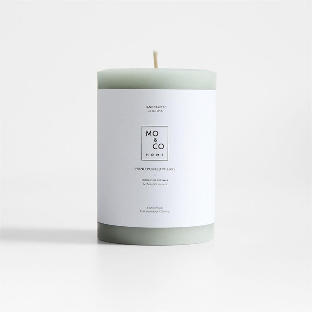 Eucalyptus Beeswax Pillar Candle 3"x4"