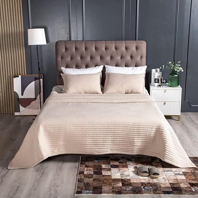 DAWNDIOR Quilt Set Queen Size Bedspread ＆ Coverlet Reversible Soft Lightweight Machine Washable Modern Style Bedding Sets for All Season (1 Quilt,2 Pillow Shams)