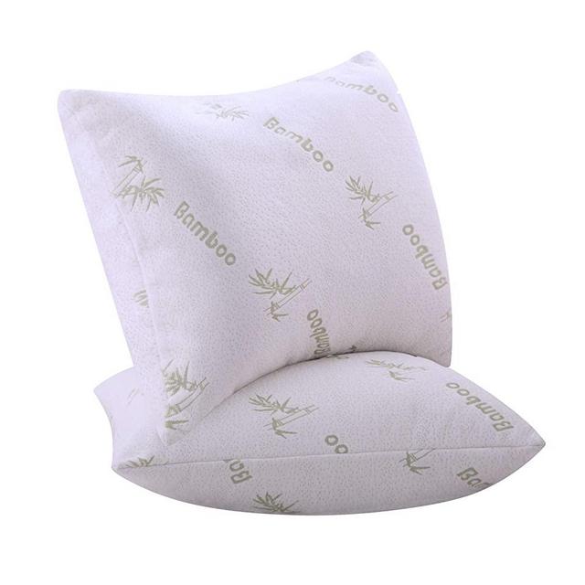 Pillows for Sleeping 2 Pack Bamboo Polyester Filled Ultra Soft Bounce Back Standard Queen Size 18 x 26 inches Pair Set of 2 Cool Washable Medium Support(2 Pack Bamboo Pillows Standard Queen)