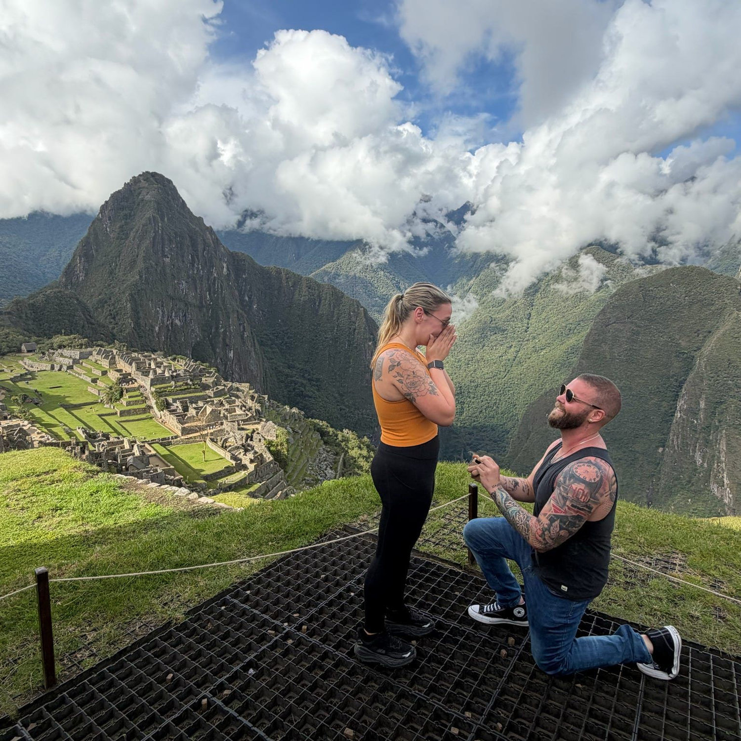 The moment he popped the question!