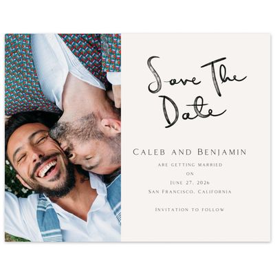 Beige Modern Wedding Digital Save the Date - Dunluce Photo