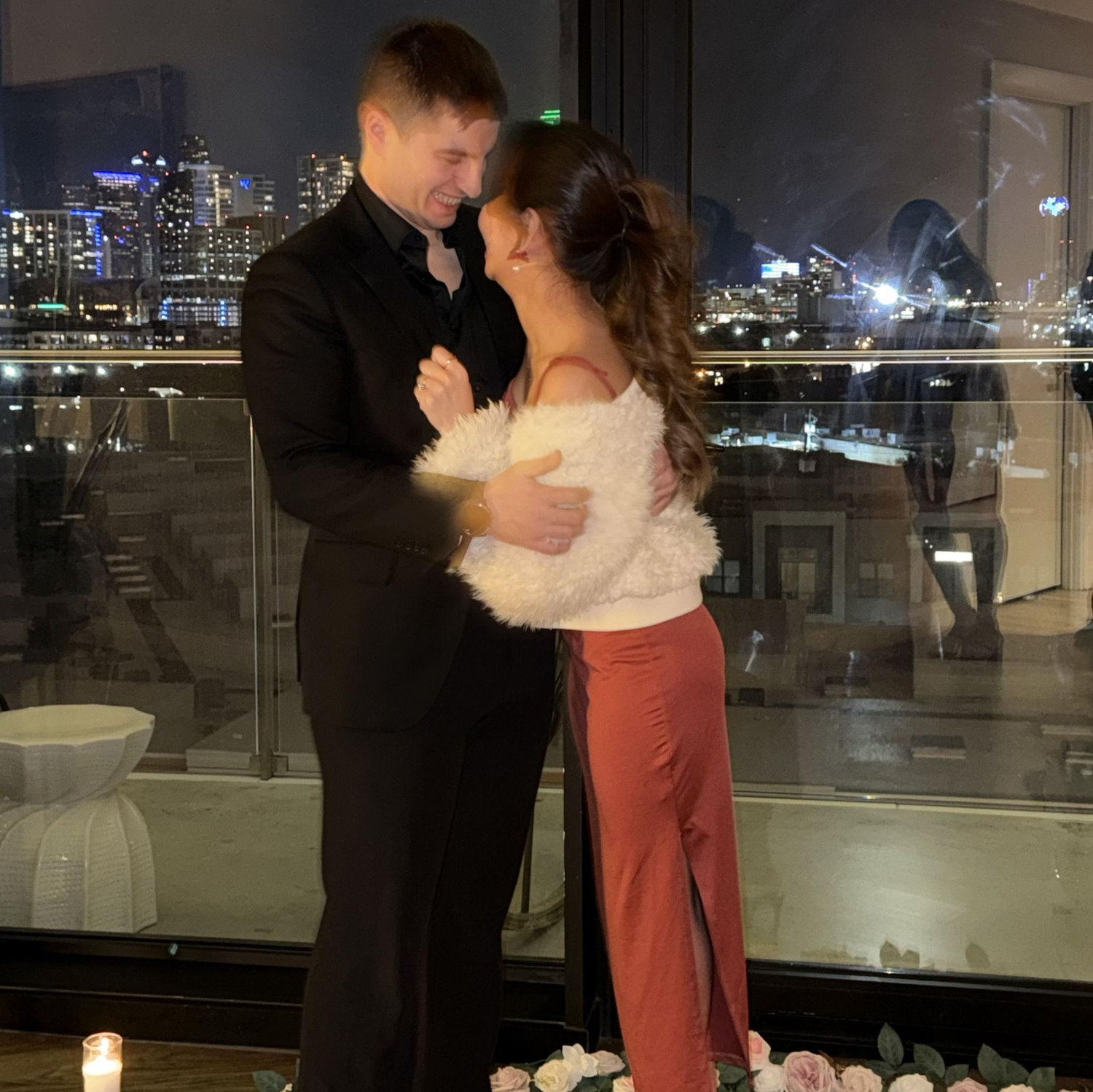 The night he popped the question!
