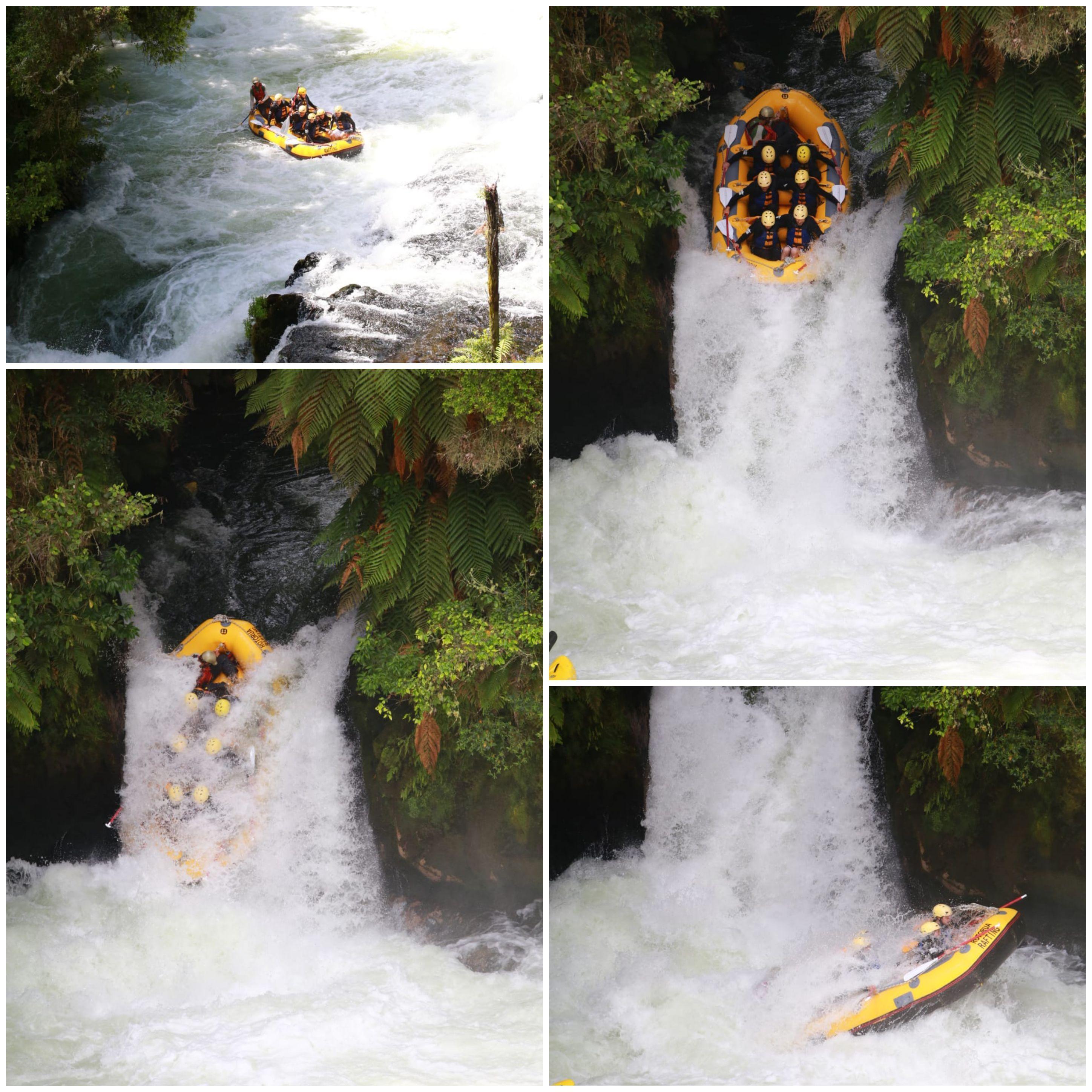 White water rafting the highest commercially rafted waterfall in the world: Rotorua, New Zealand (Dec 2019)