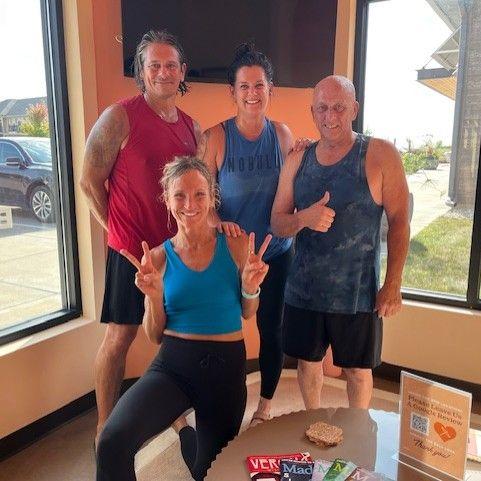 Supporting me teaching my first HIIT Class at DFLY