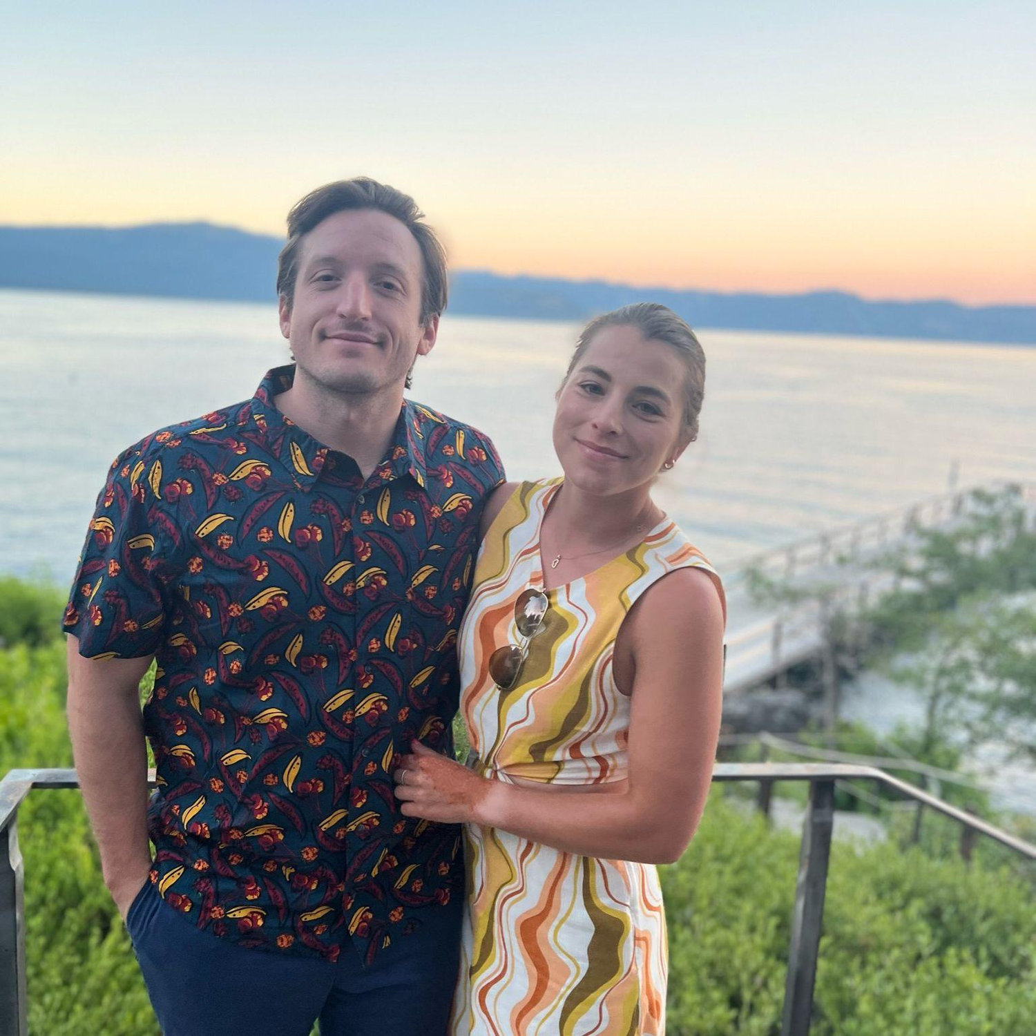 Another family wedding. Sarah loves the banana cherry shirt. Parker hates it