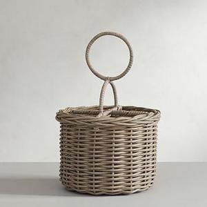 Willow Woven Flatware Caddy - Grey