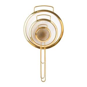 Stainless Steel Strainers in Gold, Set of 3