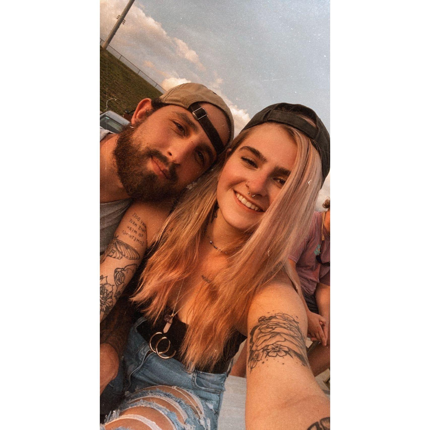 This picture is from our first time taking a trip together on Ben’s motorcycle.
