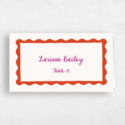 Red Wedding Place Card - Nyssa