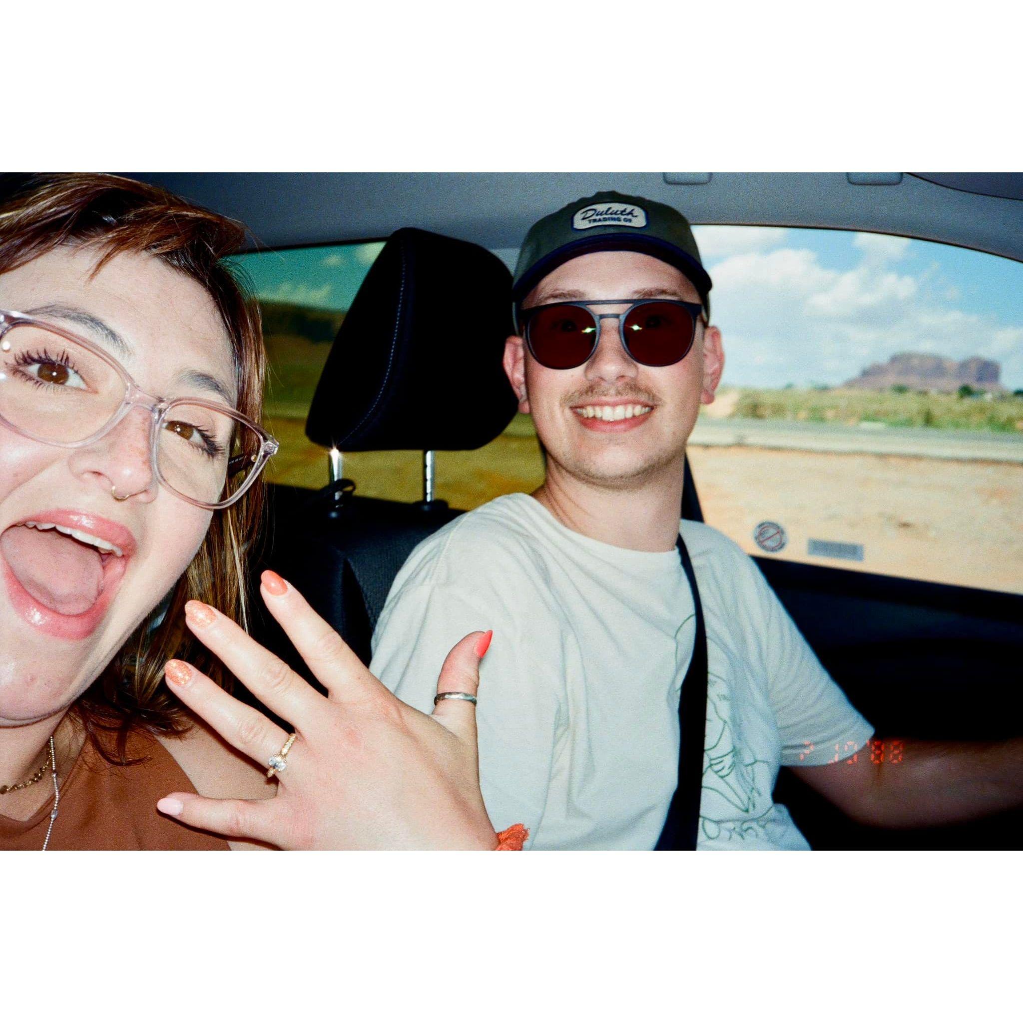 Right after we got engaged near Monument Valley, AZ in July 2024