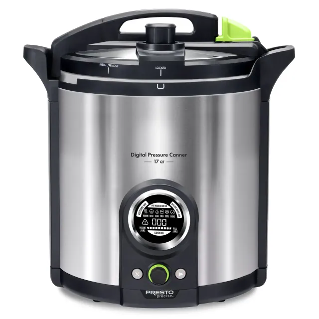 Presto Precise 02152 17 Quart Electric Pressure Canner, Stainless Steel Digital Boiling Water Canner with Removable Pot for Kitchen, Silver
