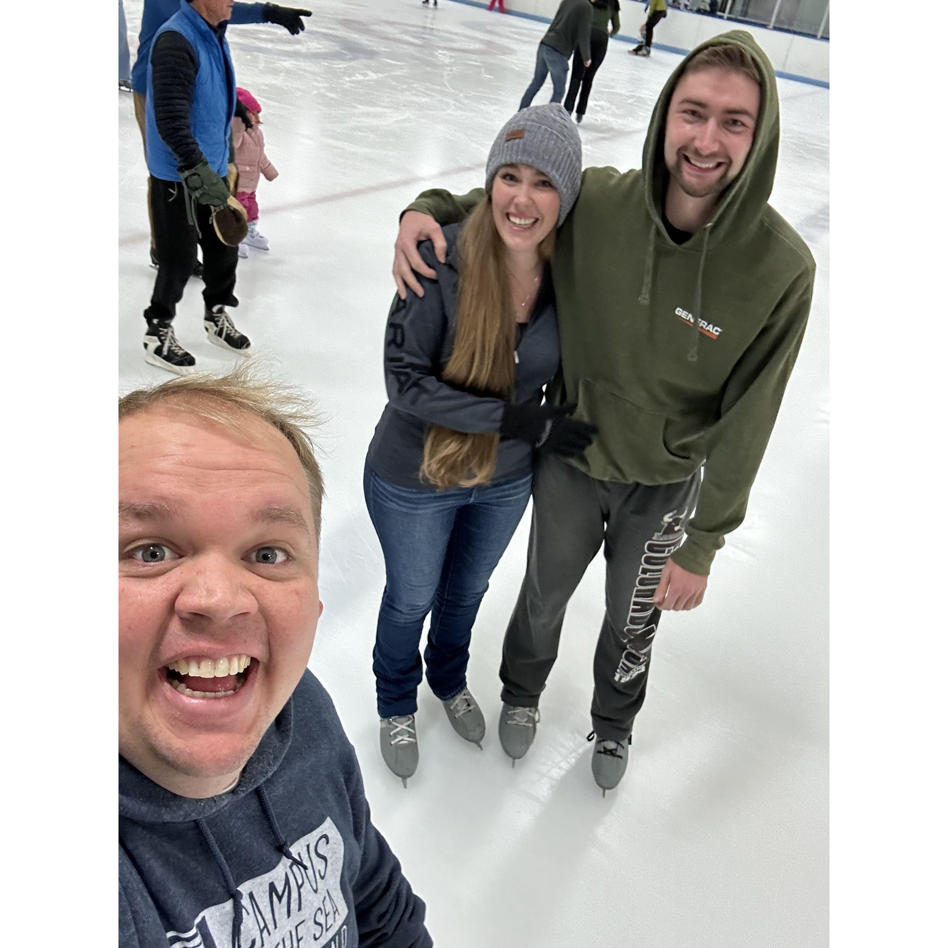 First date we had our friends see us together! That was a big moment. Also my (Beau's) birthday. We went ice skating