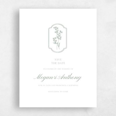 Sage, Green Wedding Save the Date - Pino Portrait