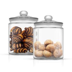2 - Round Glass Cookie Jar with Airtight Lids