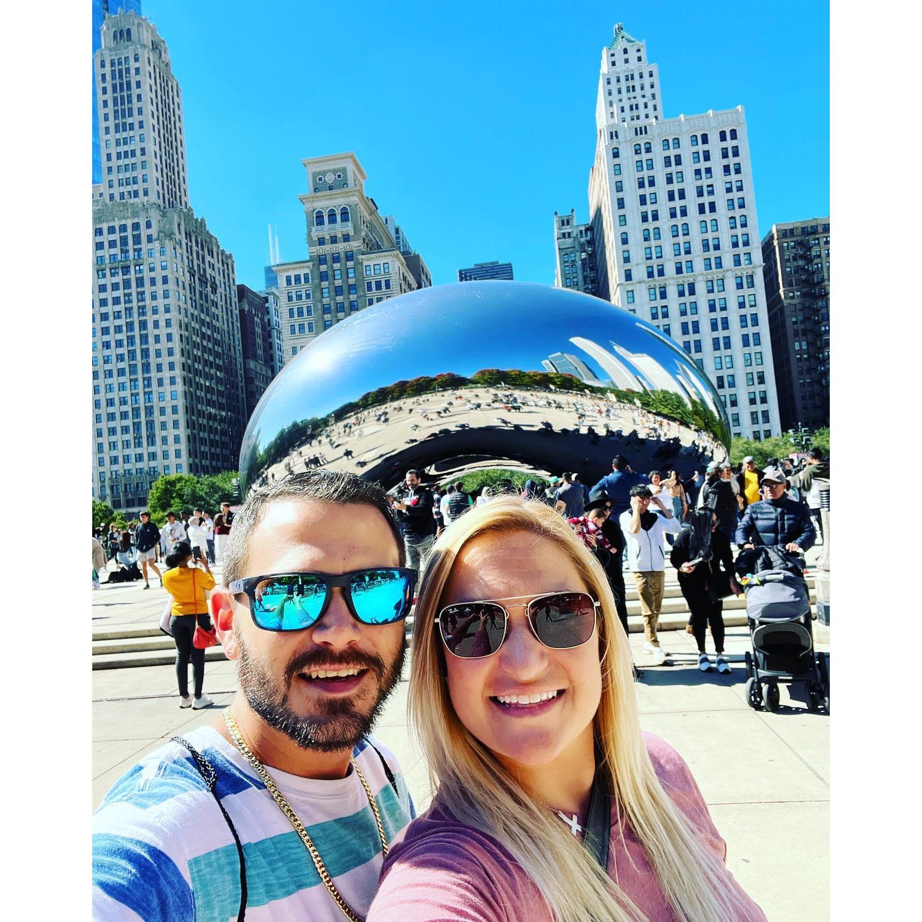 On our "engagement trip!" in Chicago