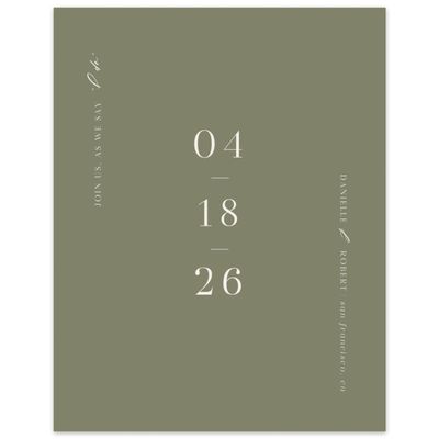 Khaki Green Wedding Digital Save the Date - Asher Portrait