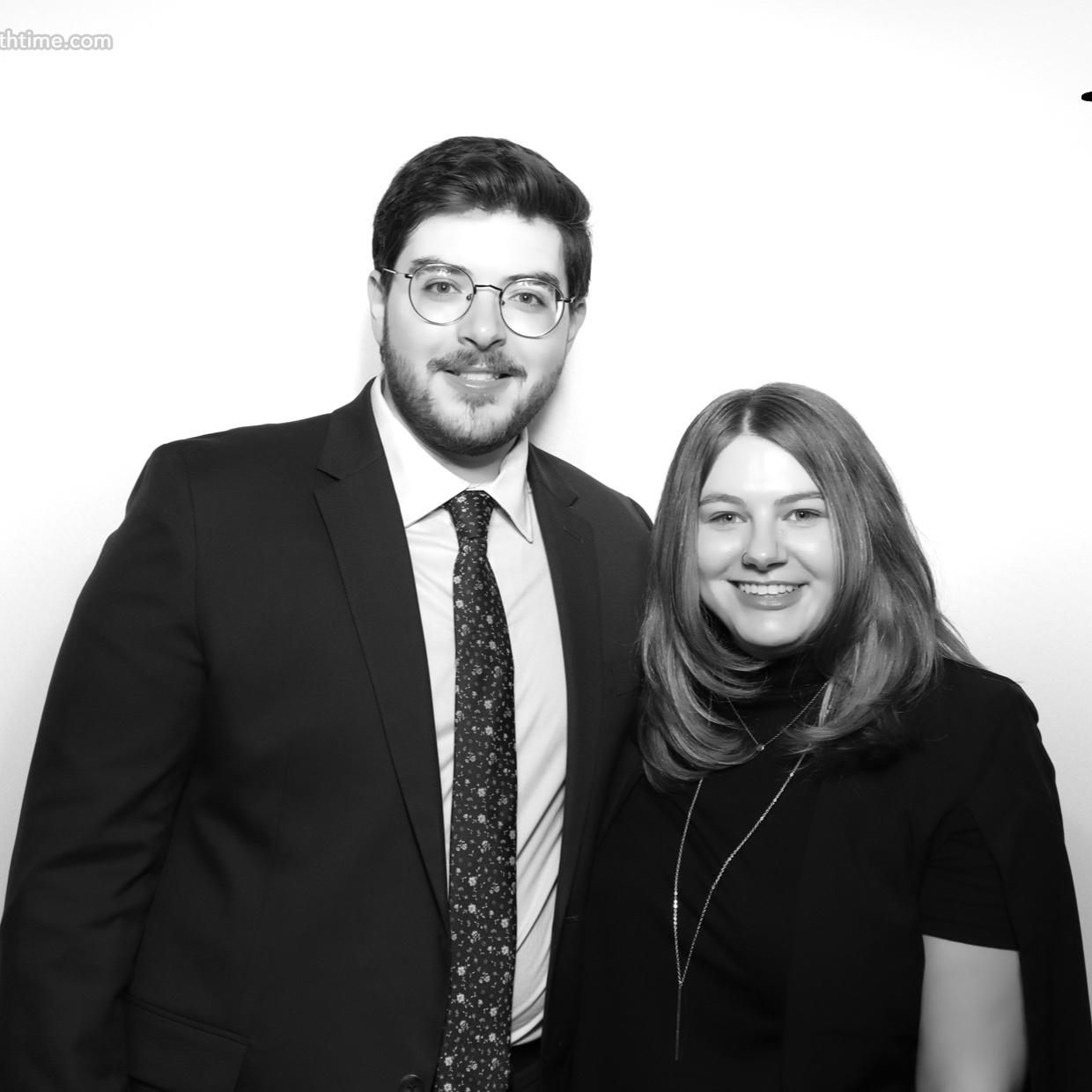 Jackson and Lindsay at Enova's Holiday Party 2023