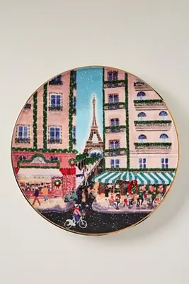 Holiday in the City Stoneware Dessert Plate