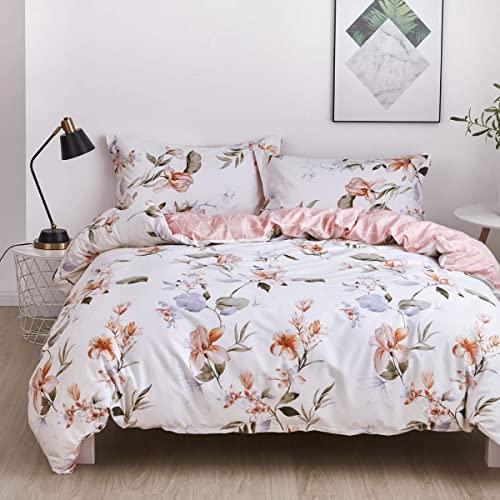 OAITE Duvet Cover Set, 100% Cotton Duvet Cover, Ultra Soft and Easy Care, Bedding Queen Size Set, 3-Piece Duvet Cover Set Includes 2 Pillow Shams