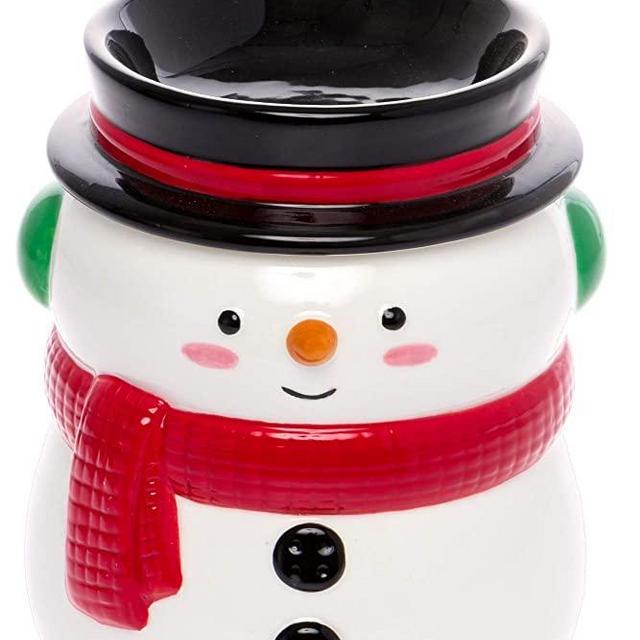 Mindful Design - Holiday Themed Snowman Electric Wax Warmer - Light-Up Christmas Pluggable Home Fragrance Wax Melter for Home and Office