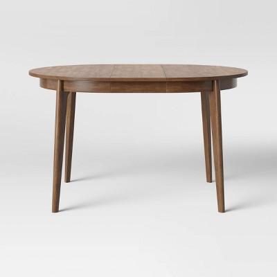 Astrid Mid Century Round Dining Table with Extension Leaf Brown - Project 62™