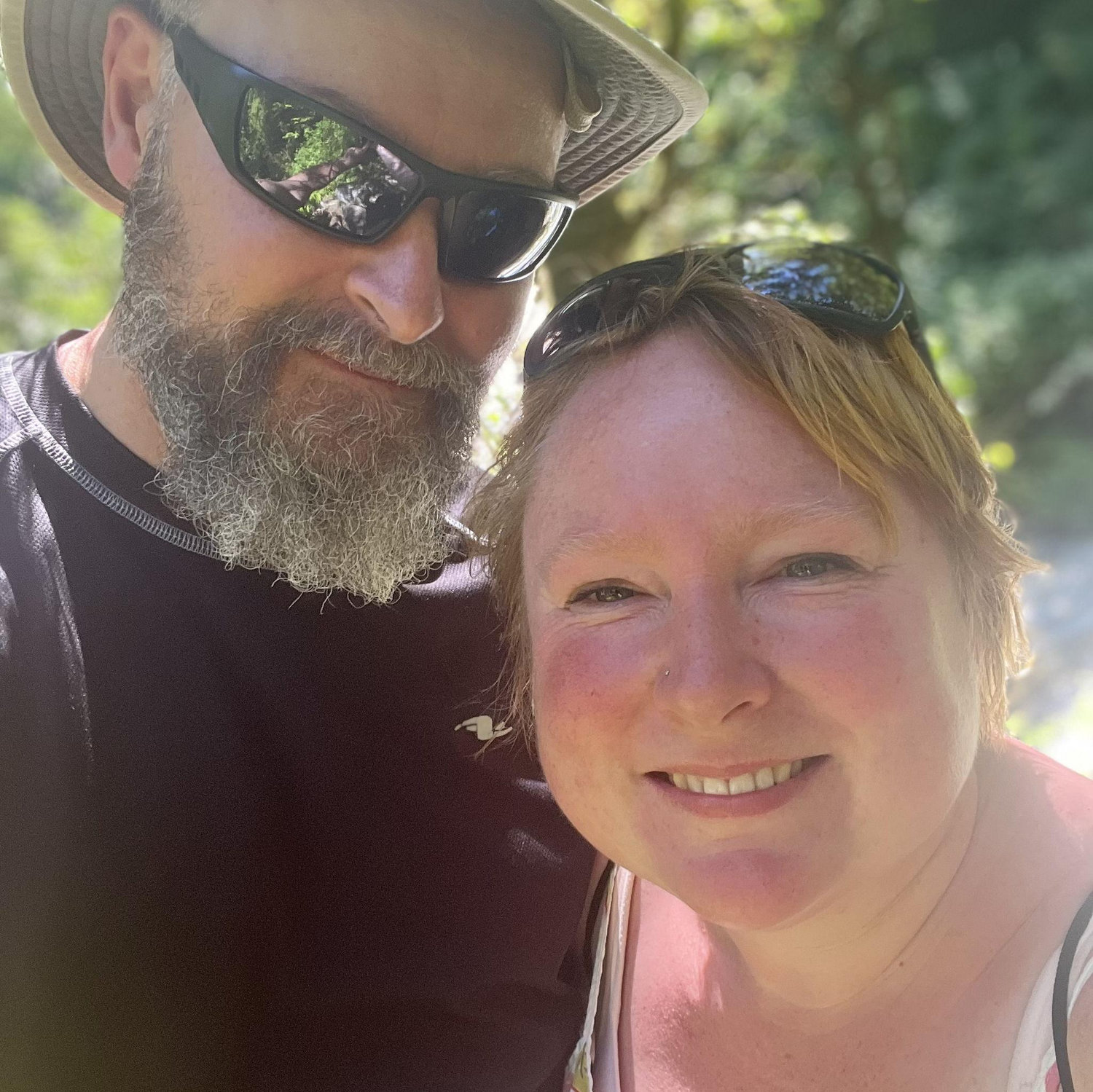 A selfie taken at Cliff Falls, a cherished place from Robert's life before Leyla