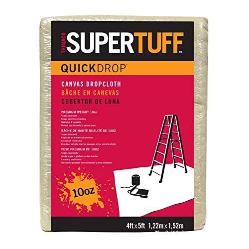 Trimaco SuperTuff 10 oz thick Heavyweight Canvas Drop Cloth, 4-feet x 5-feet