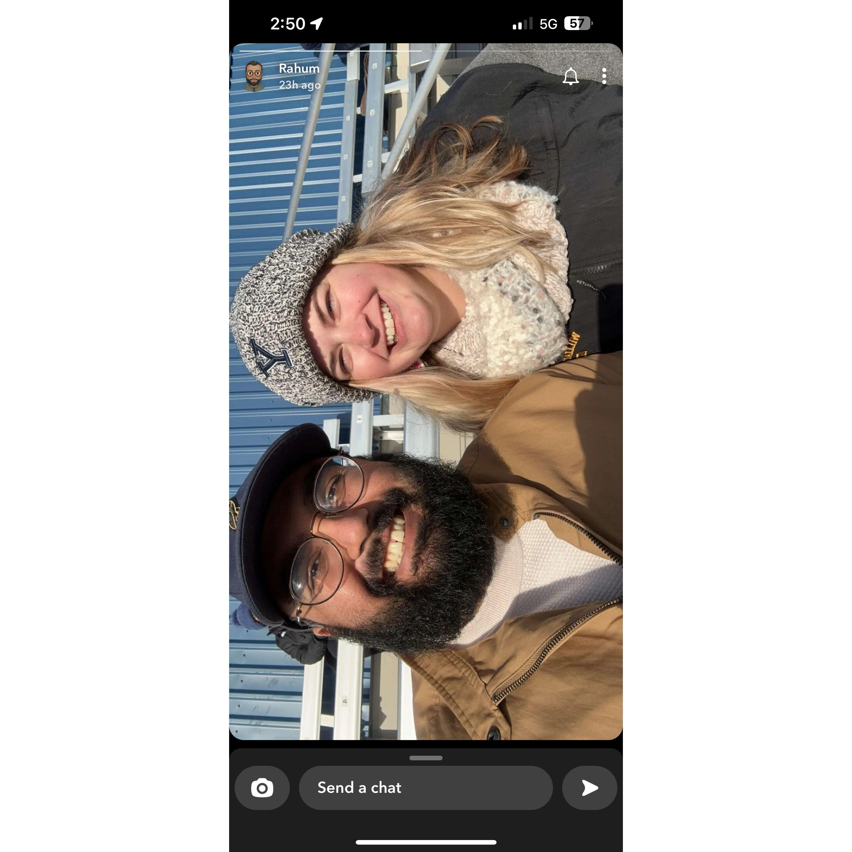 Bad Luck Charm?... Kelsey and Rahum attended their first football game together at ODU. The Monarchs were losing terribly, so they left. Only for ODU to come back and win the game!