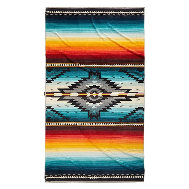 Pendleton Oversized Jacquard Spa Towels, 40 x 70 inches Bath Towels, 100% Cotton, Soft and Quick Dry for The Beach, Hot Tub, Pool - Saltillo Sunset