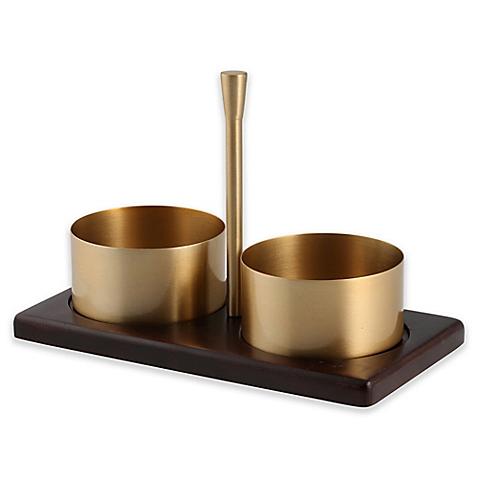 Thirstystone® Dark Mango Wood 3-Piece Condiment Serving Set
