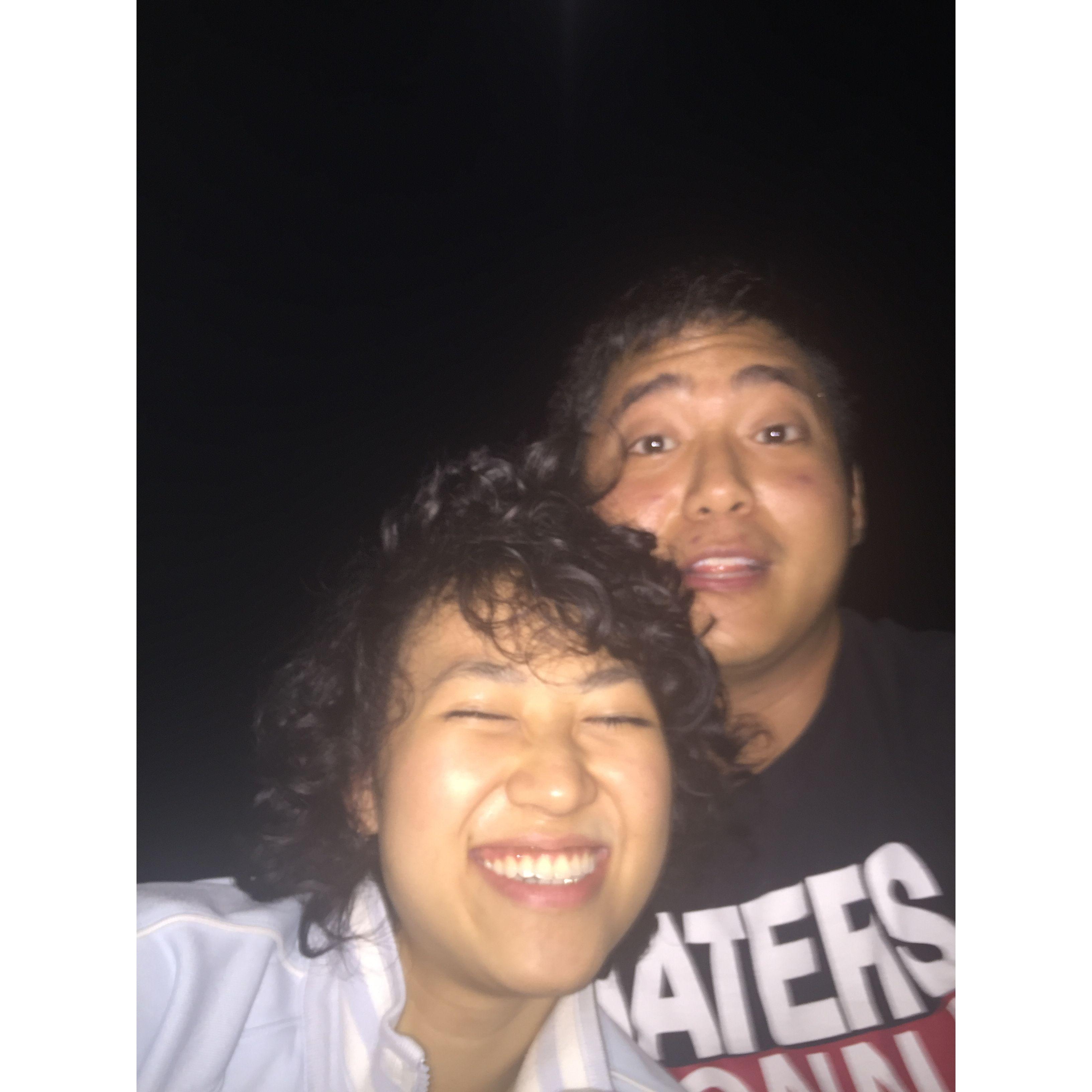 First date night stargazing on Juno Beach, one of our earliest photos together - Oct 2016