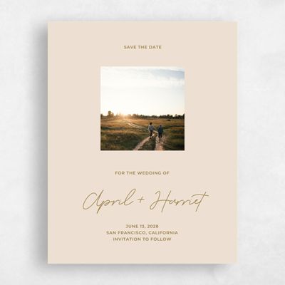 Sand, Yellow Wedding Save the Date - Geneva Portrait