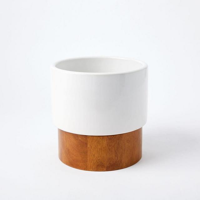 Wood Base Planter, Small, 9"