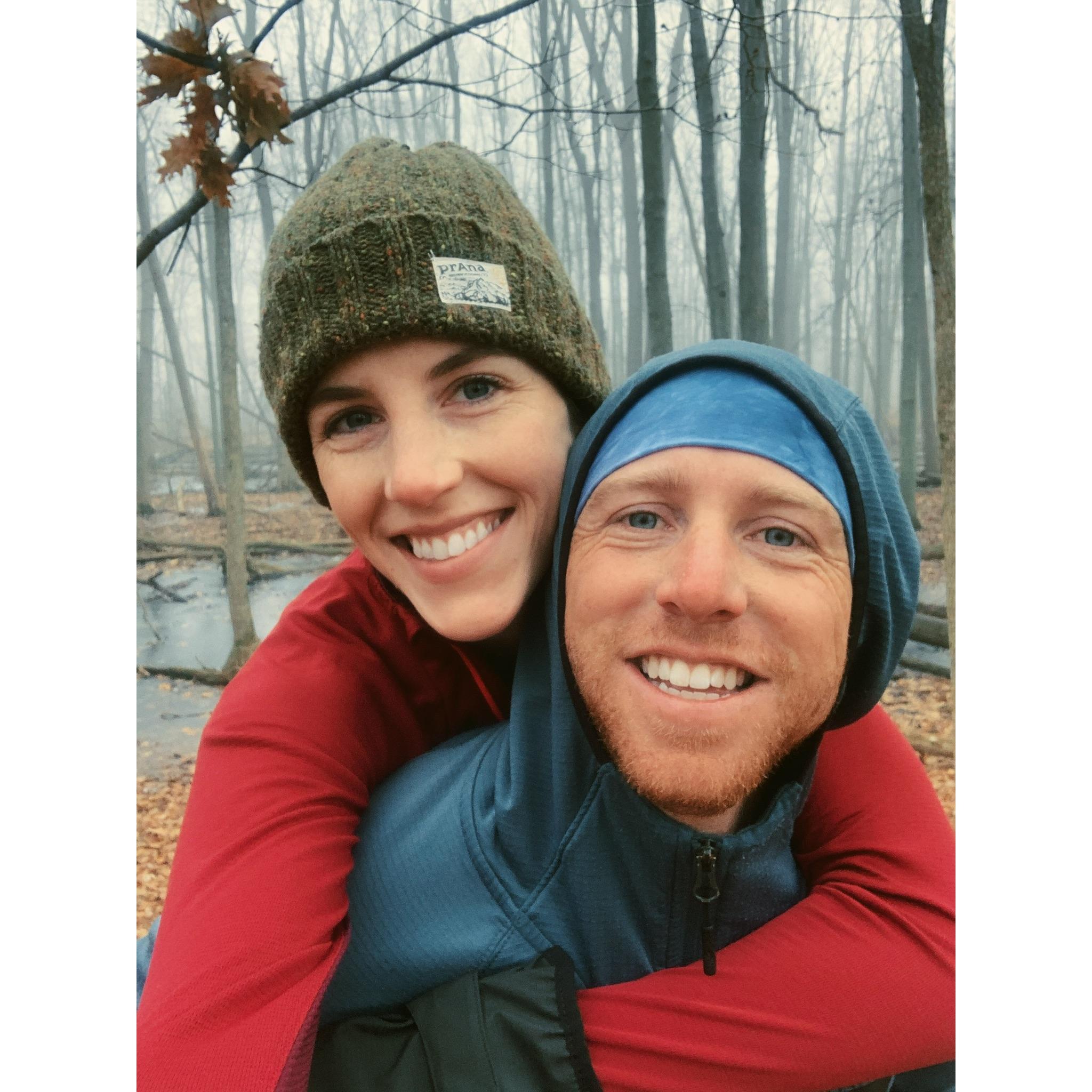 Morning trail run on our first Christmas together