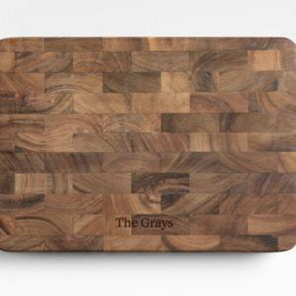 Personalized Rectangular End Grain Cutting Board