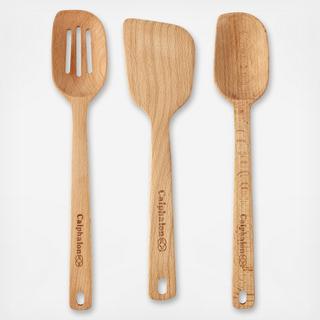 Wooden 3-Piece Spoon & Turner Set