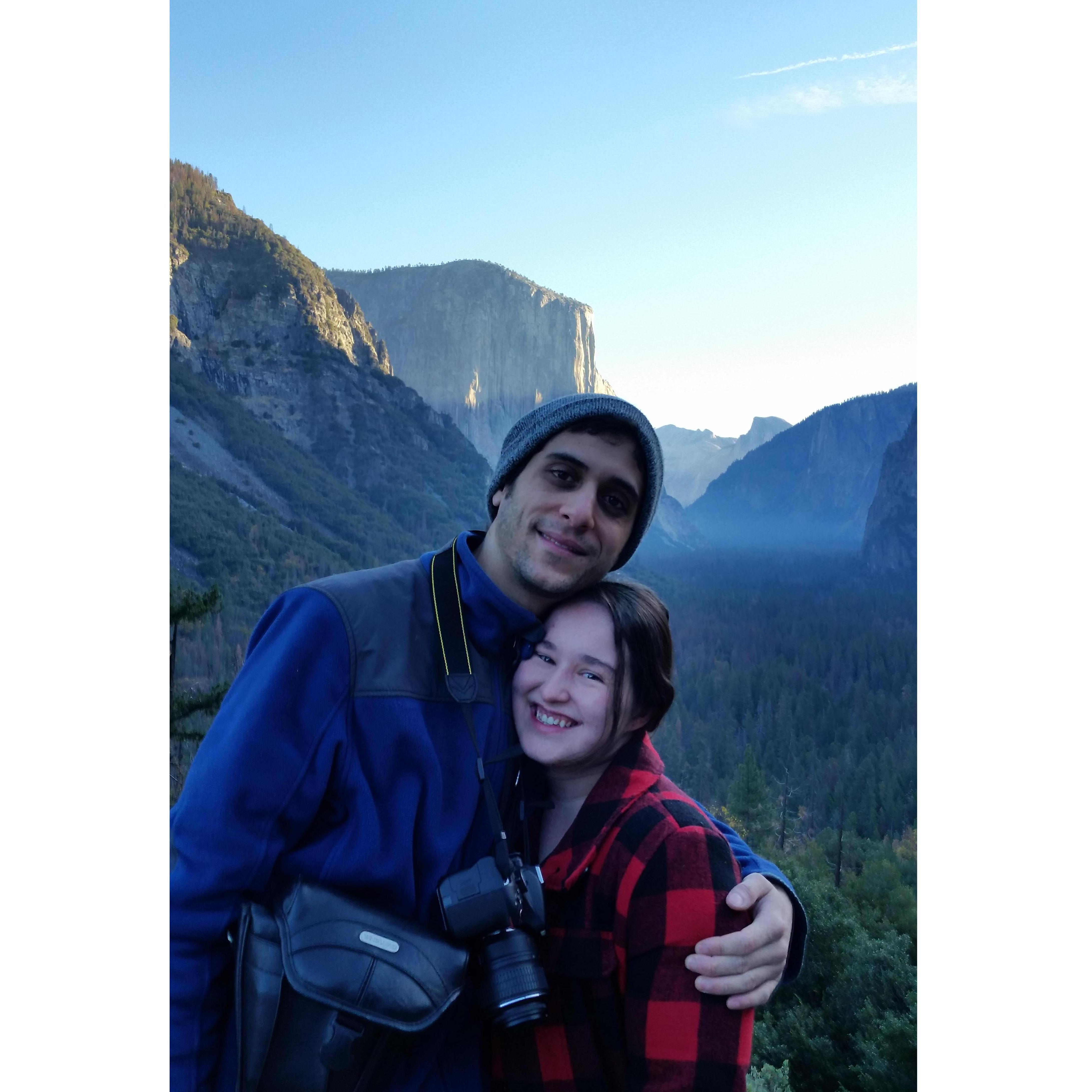 At Tunnel View, Yosemite National Park, CA during our long road trip that brought us back home.