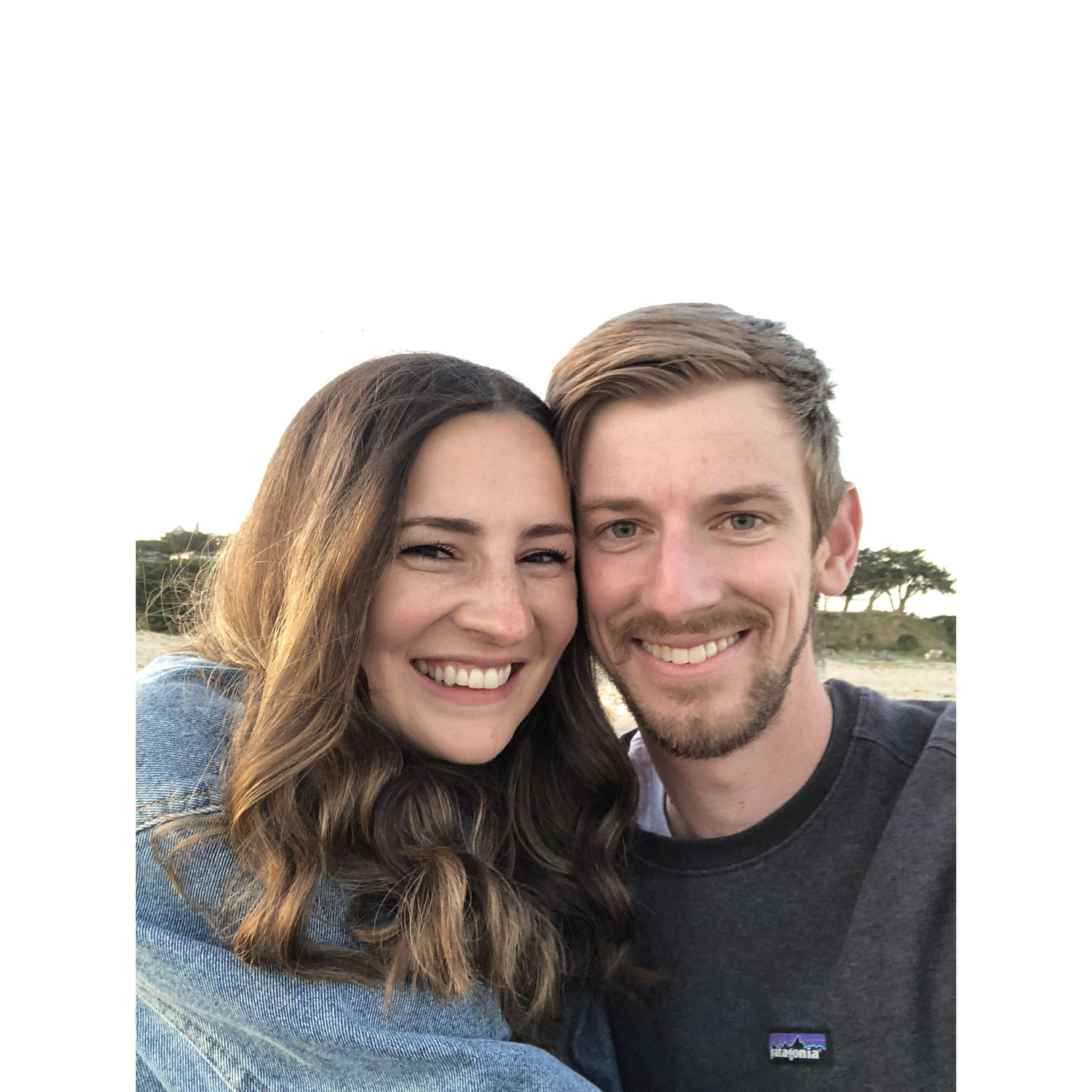 Our first official date in May of 2020; a beach picnic.