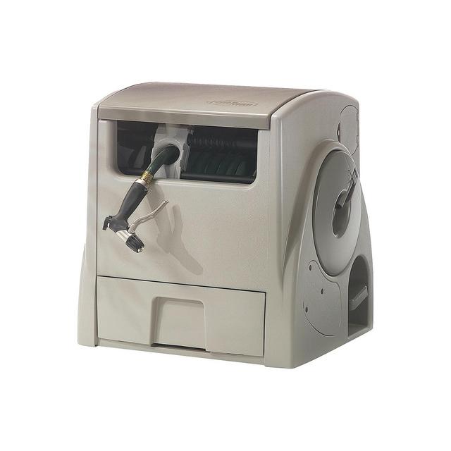Resin Powerwind Automatic Rewind Hose Reel 100' - Brown - Suncast