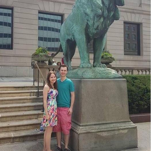 Outside of the Art Institute in Chicago