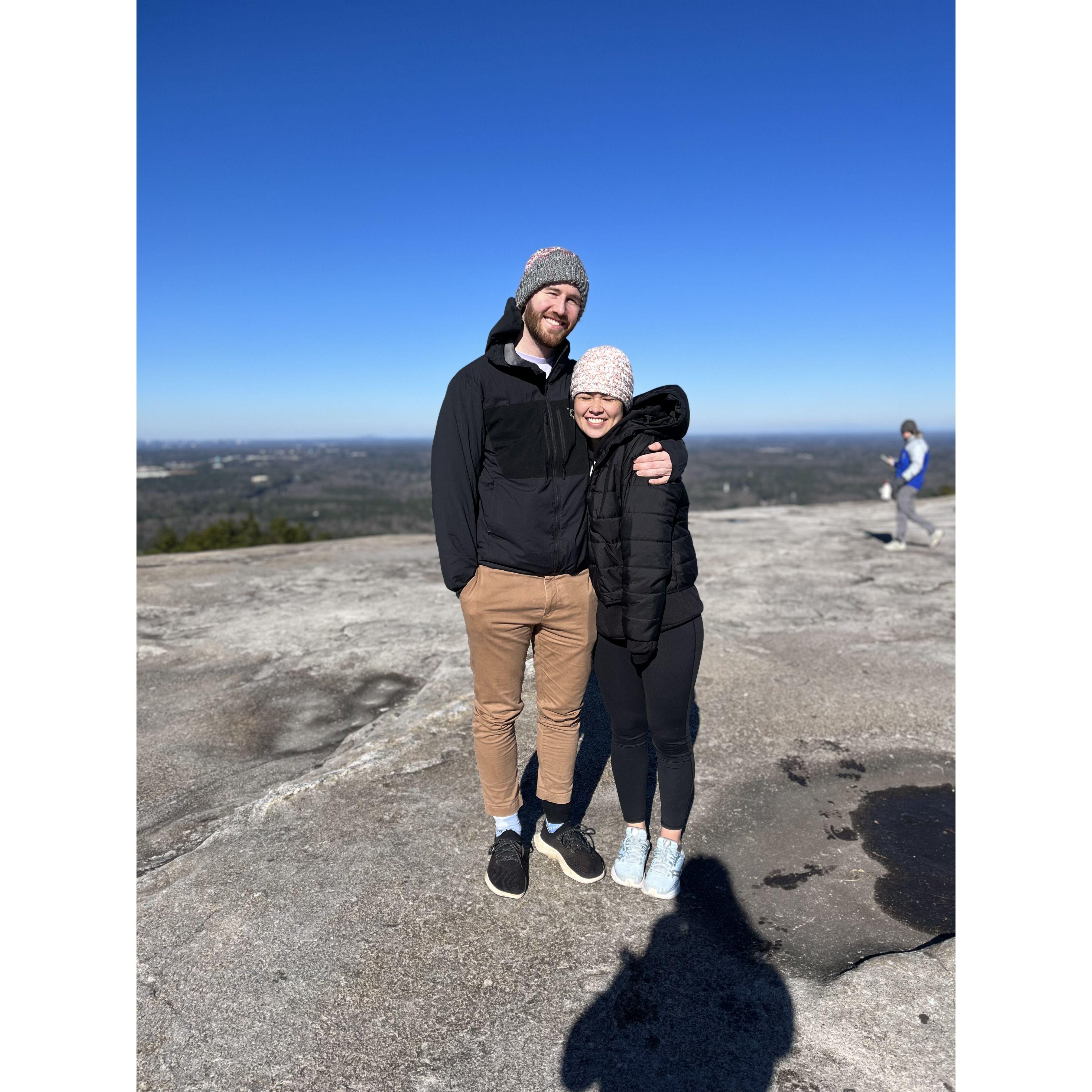 Hiking up Stone Mountain in Georgia