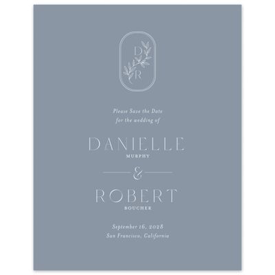Blue Wedding Digital Save the Date - Copan Portrait