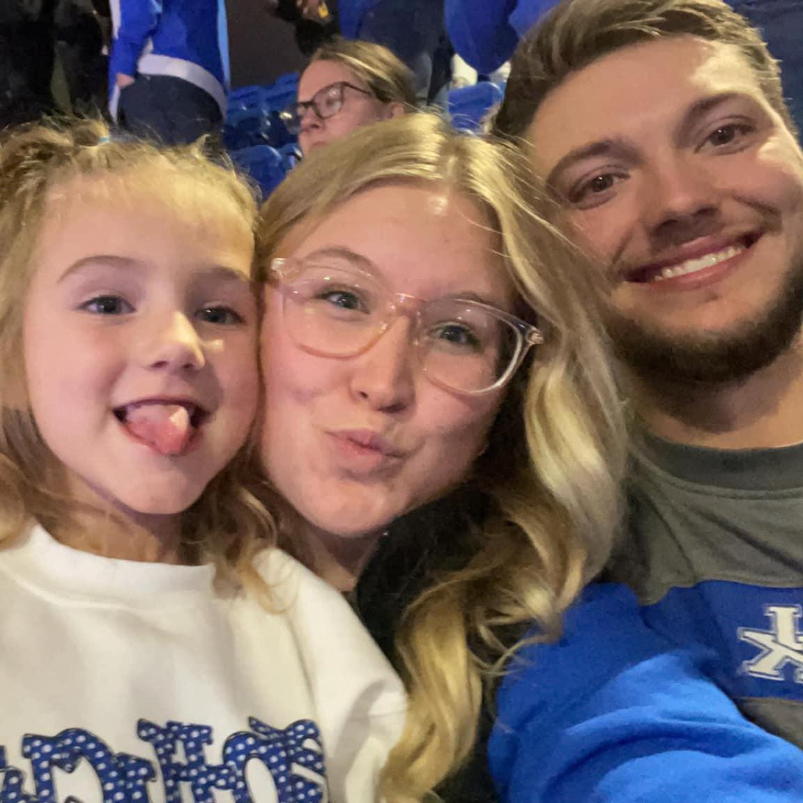 Cheering on the Cats together at a UK basketball game, one of our favorite date nights and memories together.