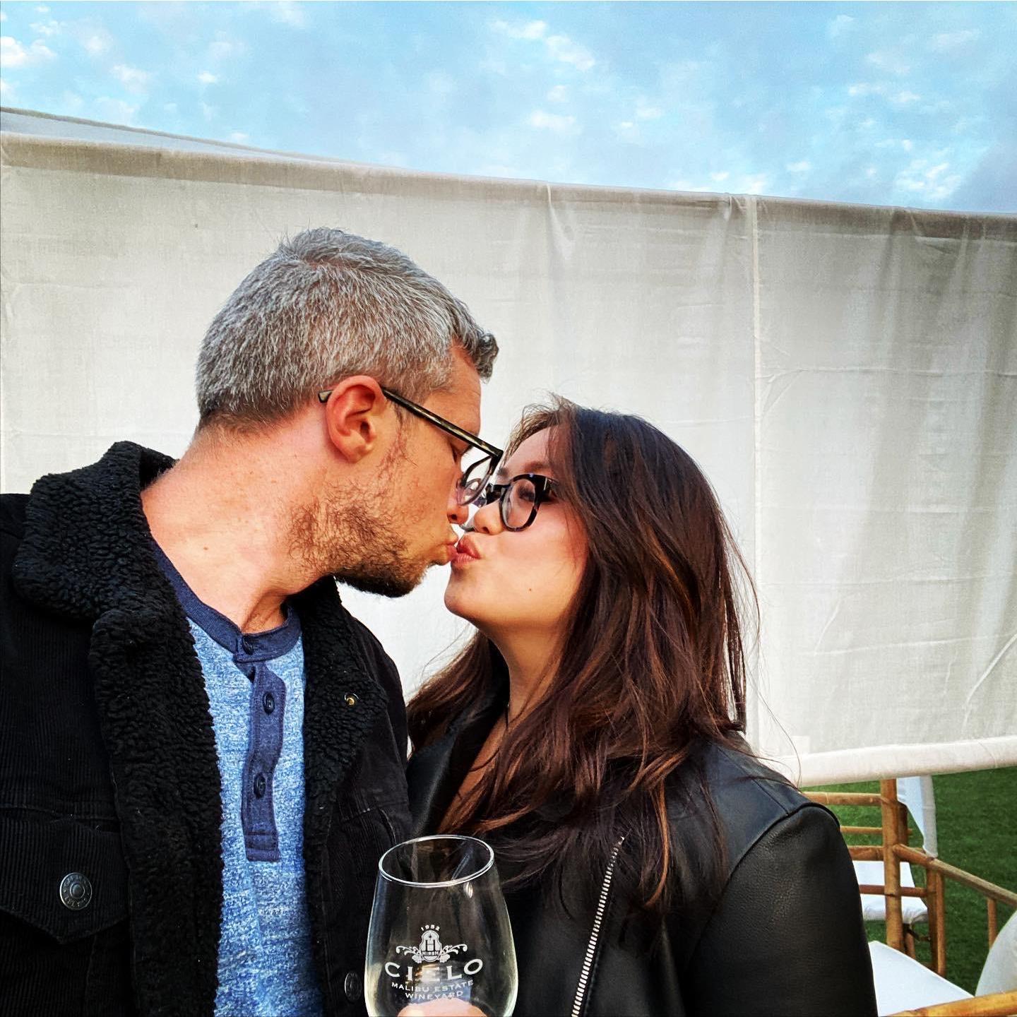 Sunset + Wine = Happy Couple